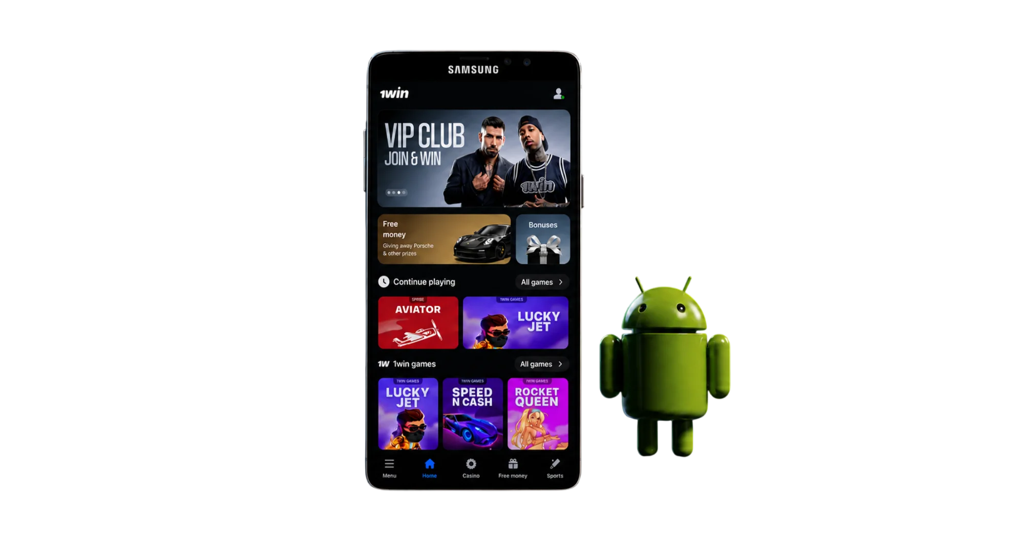 The secure 1win app for Android.