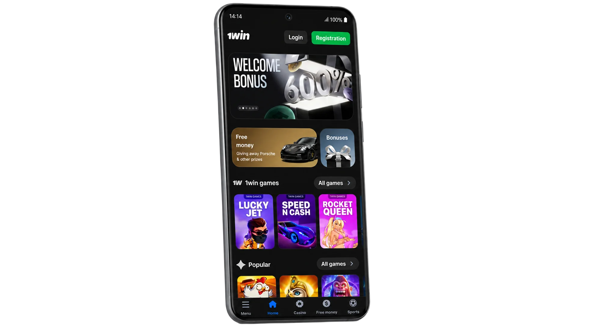 Install 1win APK on your Android device.
