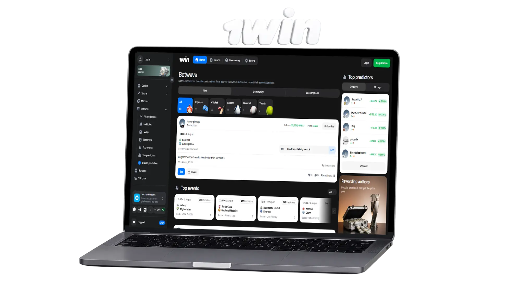 Post a prediction for Bitwave on 1win.