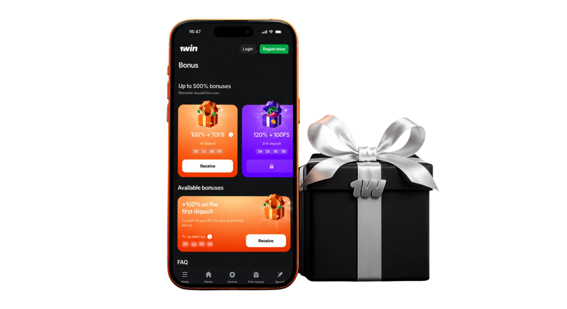 Use the bonuses for Pakistani players in the app 1win.
